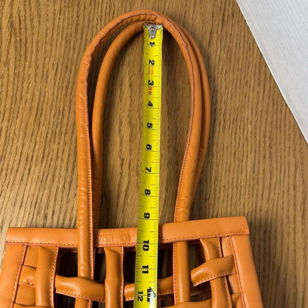 EDRA by EDRA Vegan Leather Orange Woven Mini Handbag Limited Edition Designer‎